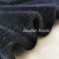 Black Soft Imitation Rabbit Faux Fur with Bonded